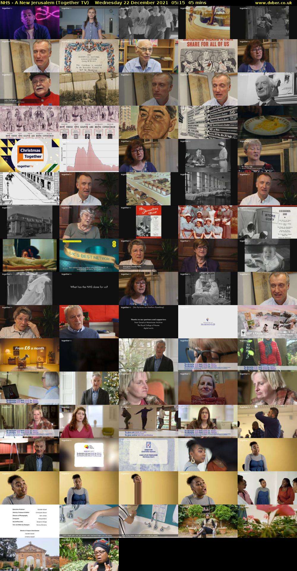 NHS - A New Jerusalem (Together TV) Wednesday 22 December 2021 05:15 - 06:00