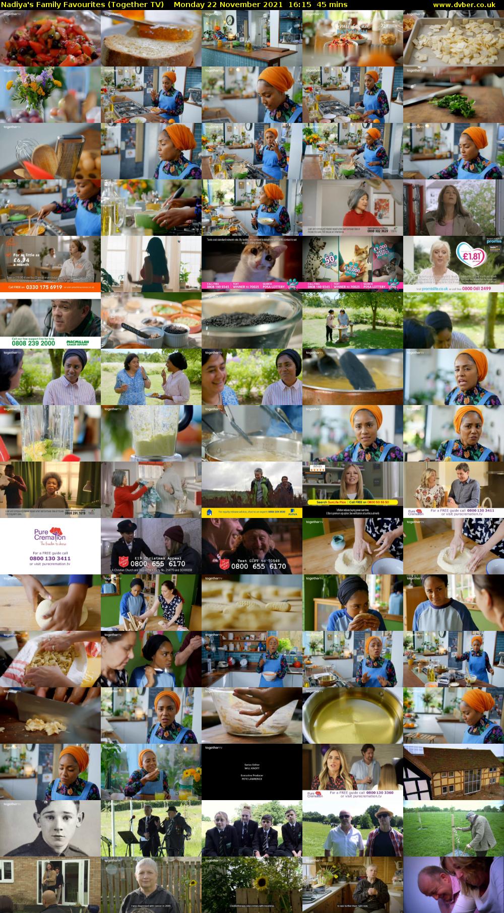 Nadiya's Family Favourites (Together TV) Monday 22 November 2021 16:15 - 17:00