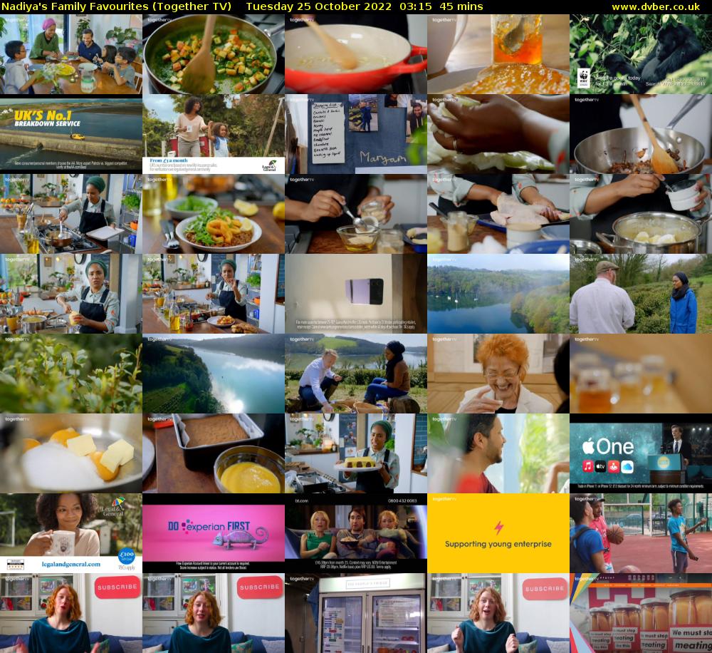 Nadiya's Family Favourites (Together TV) Tuesday 25 October 2022 03:15 - 04:00