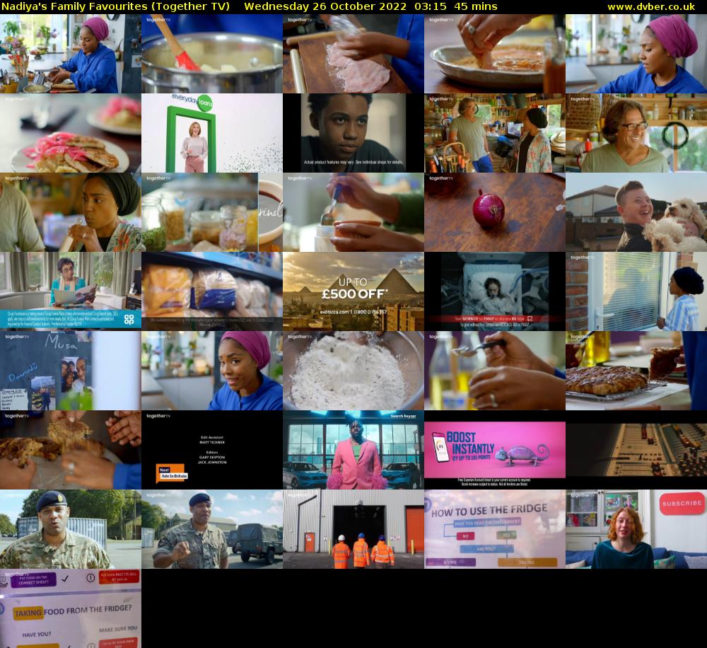Nadiya's Family Favourites (Together TV) Wednesday 26 October 2022 03:15 - 04:00