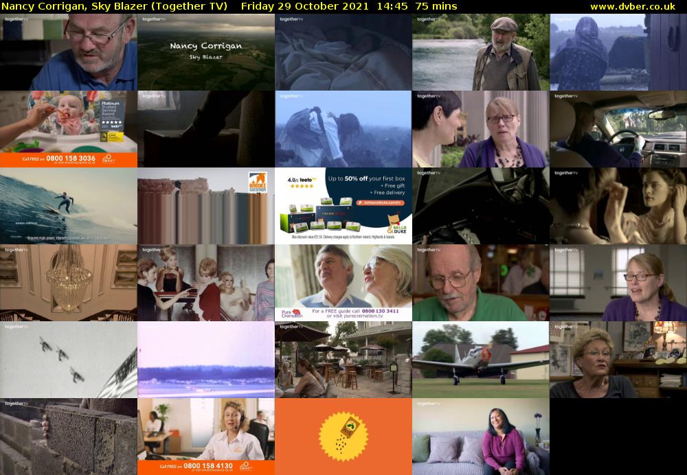 Nancy Corrigan, Sky Blazer (Together TV) Friday 29 October 2021 14:45 - 16:00