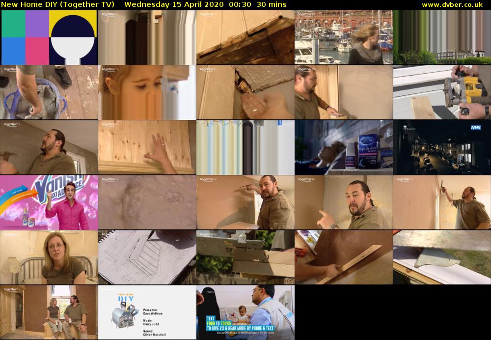 New Home DIY (Together TV) Wednesday 15 April 2020 00:30 - 01:00