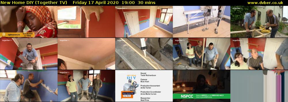 New Home DIY (Together TV) Friday 17 April 2020 19:00 - 19:30