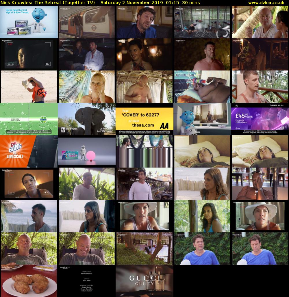 Nick Knowles: The Retreat (Together TV) Saturday 2 November 2019 01:15 - 01:45