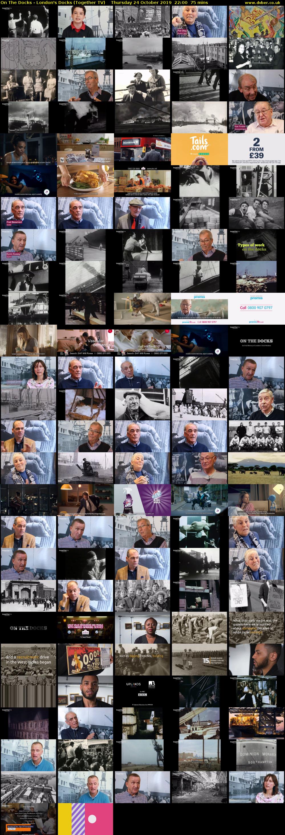 On The Docks - London's Docks (Together TV) Thursday 24 October 2019 22:00 - 23:15