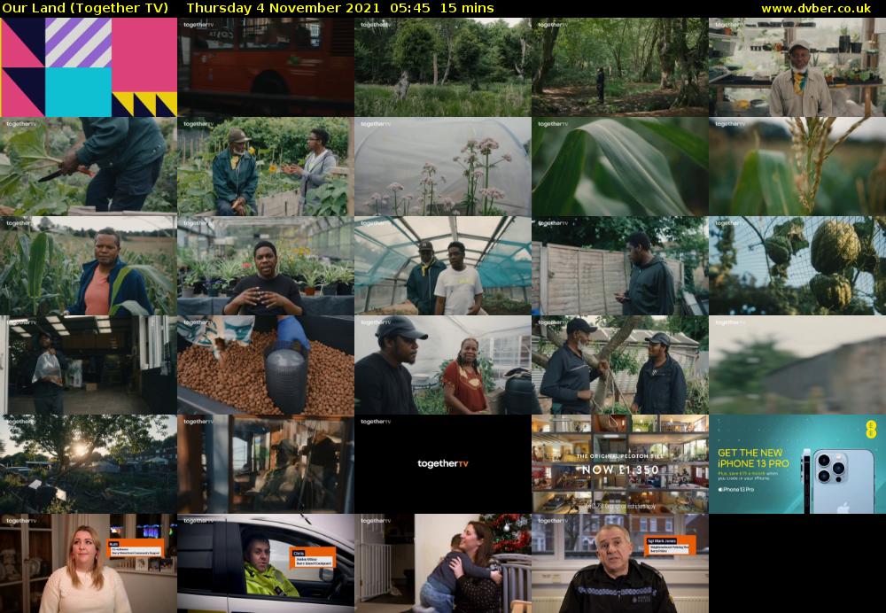 Our Land (Together TV) Thursday 4 November 2021 05:45 - 06:00