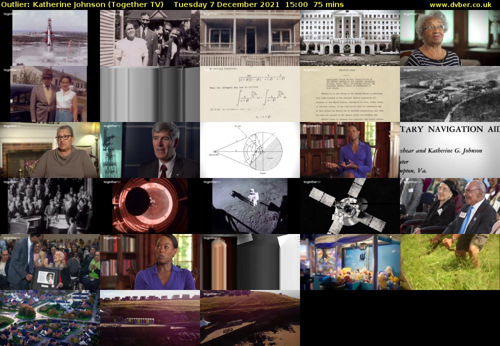 Outlier: Katherine Johnson (Together TV) Tuesday 7 December 2021 15:00 - 16:15