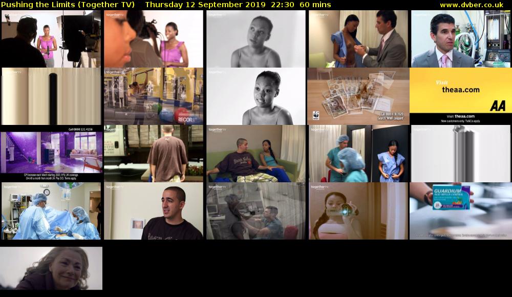 Pushing the Limits (Together TV) Thursday 12 September 2019 22:30 - 23:30