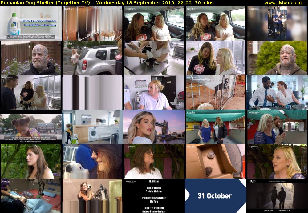 Romanian Dog Shelter (Together TV) Wednesday 18 September 2019 22:00 - 22:30