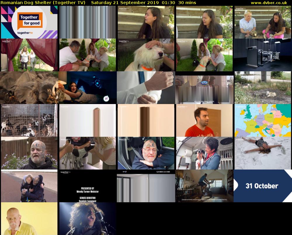 Romanian Dog Shelter (Together TV) Saturday 21 September 2019 01:30 - 02:00