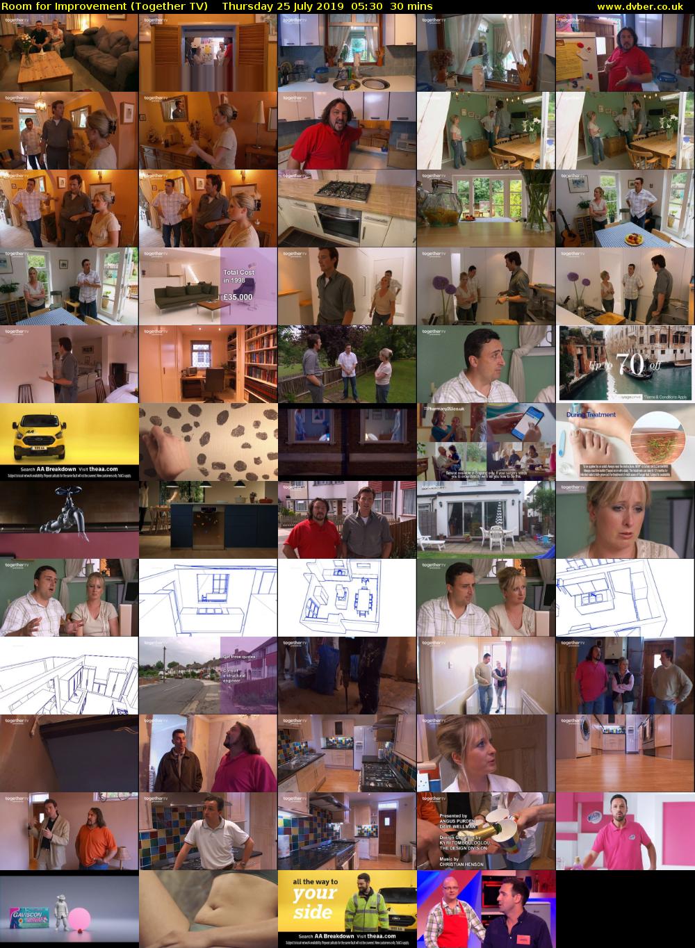 Room for Improvement (Together TV) Thursday 25 July 2019 05:30 - 06:00