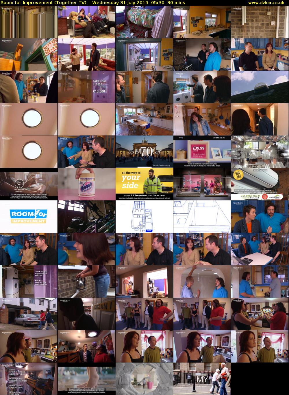 Room for Improvement (Together TV) Wednesday 31 July 2019 05:30 - 06:00