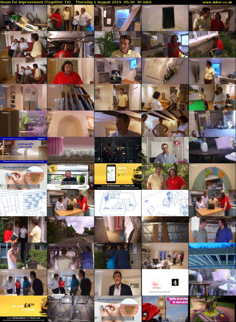 Room for Improvement (Together TV) Thursday 1 August 2019 05:30 - 06:00