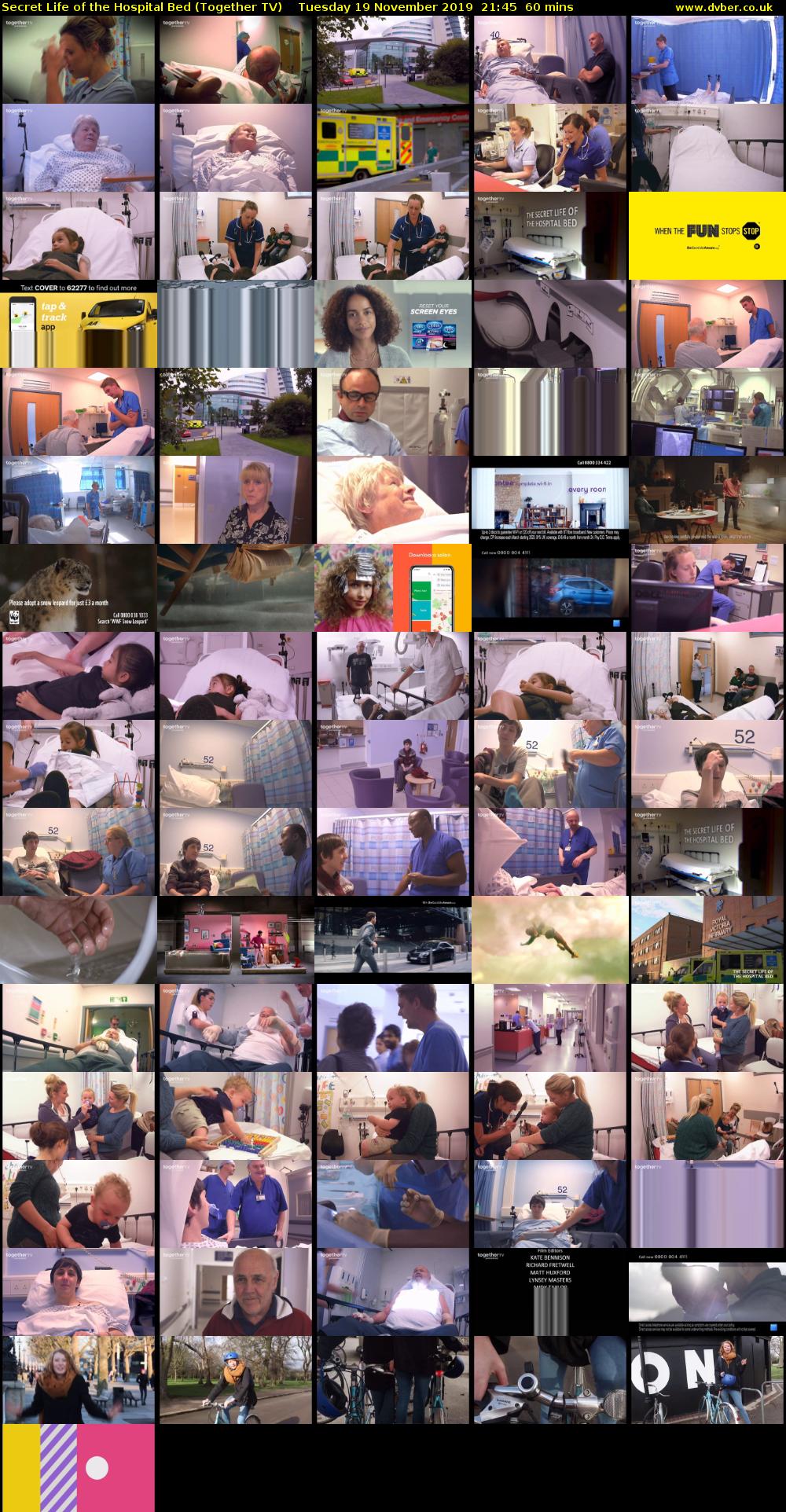 Secret Life of the Hospital Bed (Together TV) Tuesday 19 November 2019 21:45 - 22:45