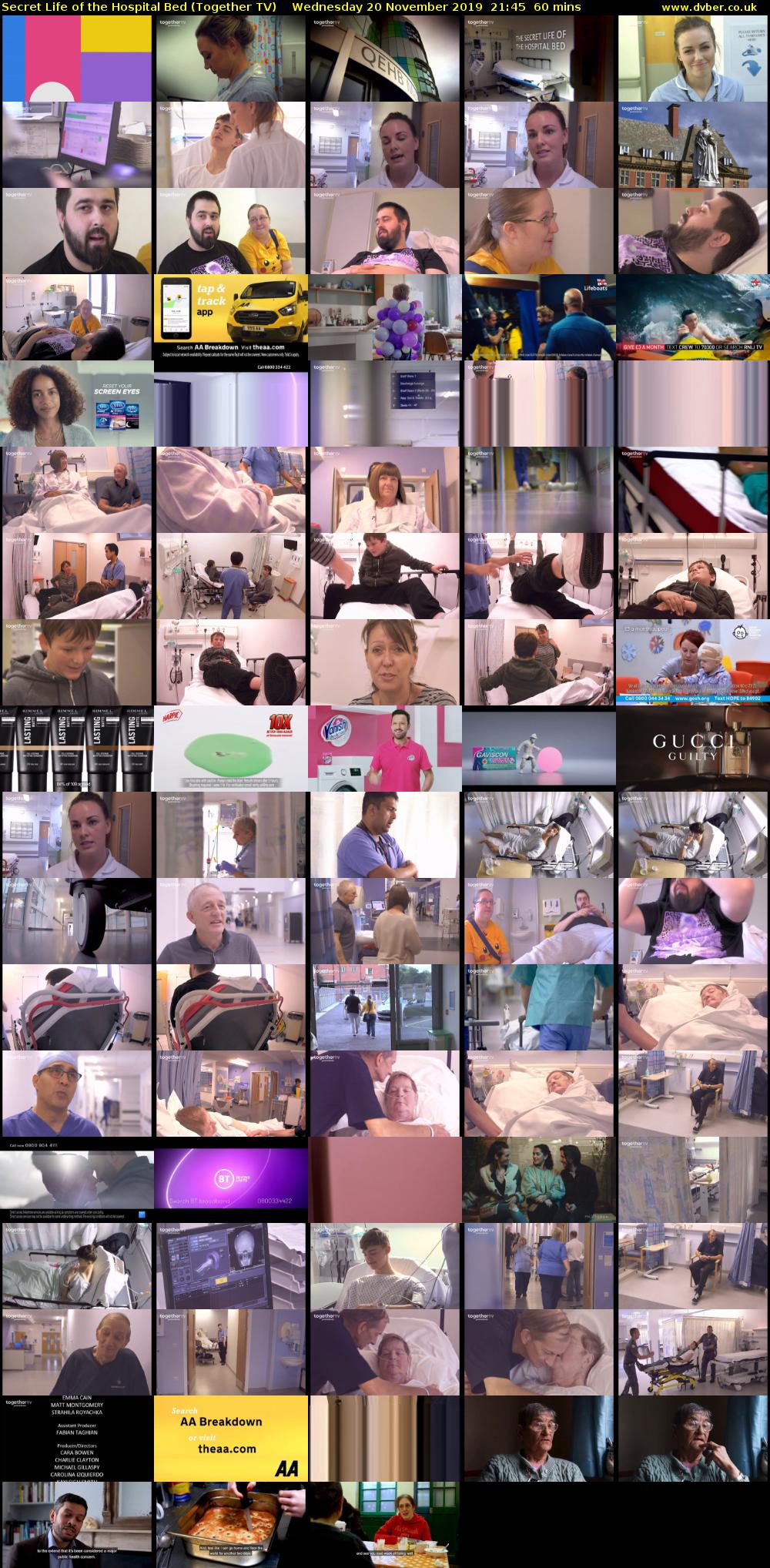 Secret Life of the Hospital Bed (Together TV) Wednesday 20 November 2019 21:45 - 22:45