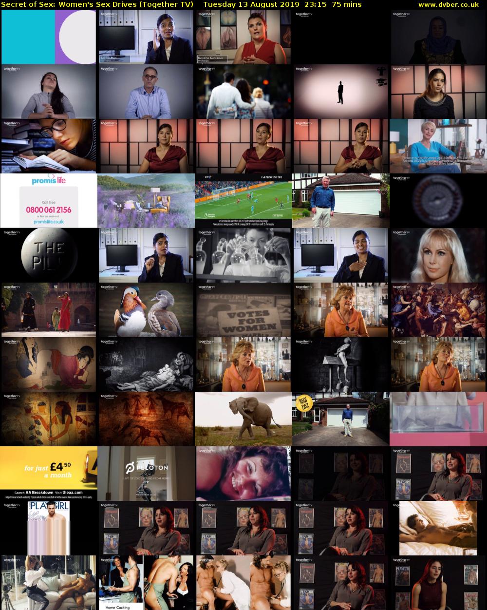 Secret of Sex: Women's Sex Drives (Together TV) Tuesday 13 August 2019 23:15 - 00:30