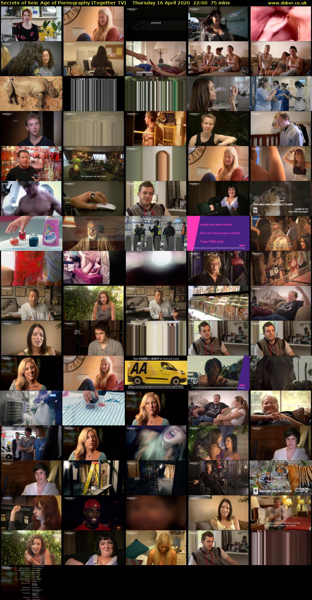 Secrets of Sex: Age of Pornography (Together TV) Thursday 16 April 2020 22:00 - 23:15