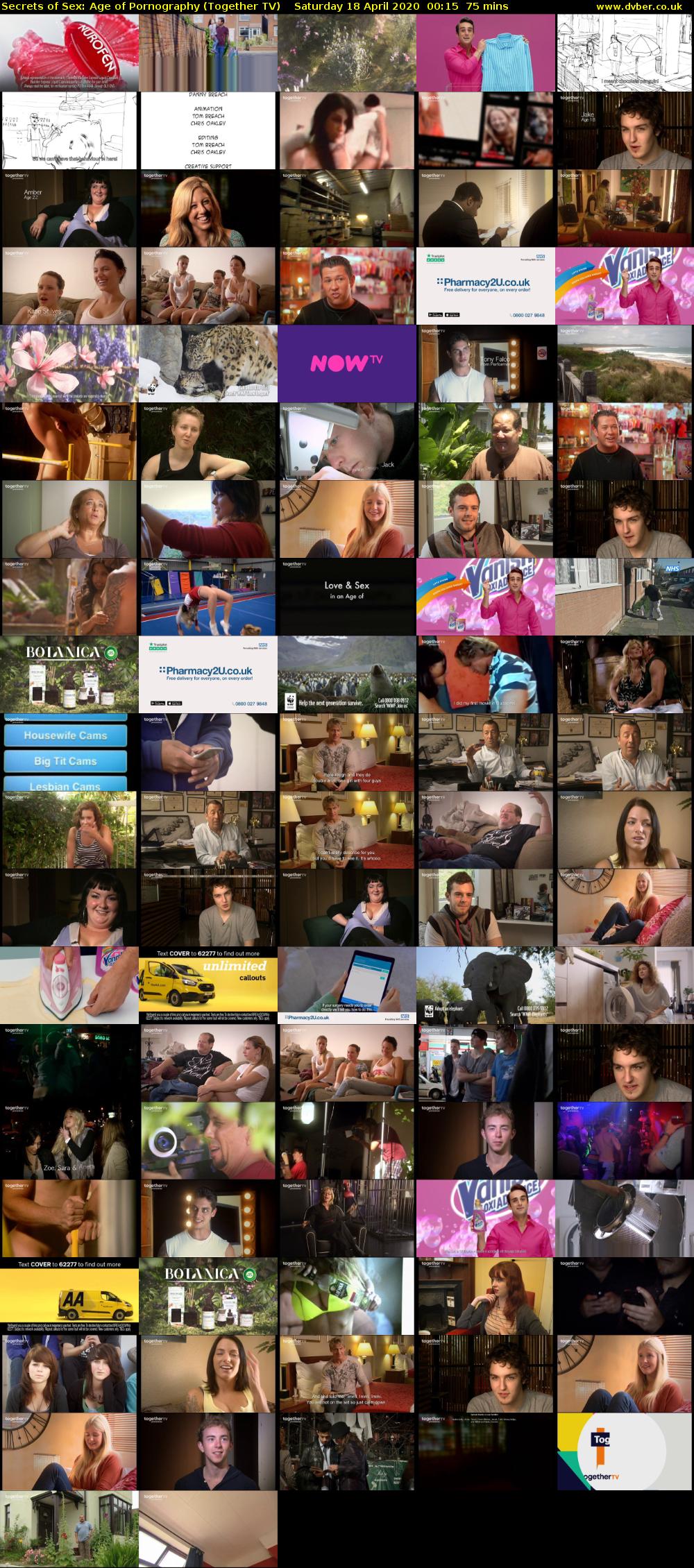 Secrets of Sex: Age of Pornography (Together TV) Saturday 18 April 2020 00:15 - 01:30