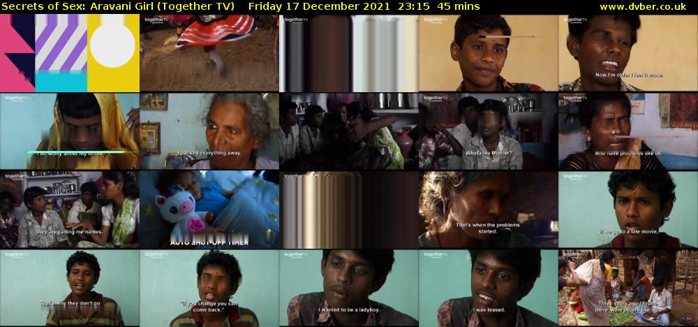 Secrets of Sex: Aravani Girl (Together TV) Friday 17 December 2021 23:15 - 00:00