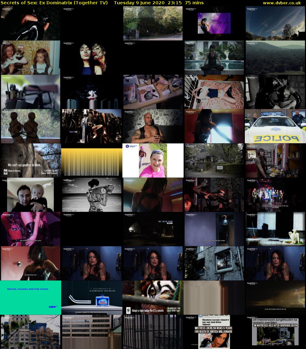 Secrets of Sex: Ex Dominatrix (Together TV) Tuesday 9 June 2020 23:15 - 00:30