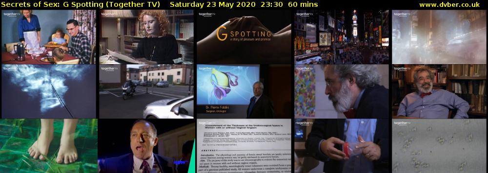 Secrets of Sex: G Spotting (Together TV) Saturday 23 May 2020 23:30 - 00:30
