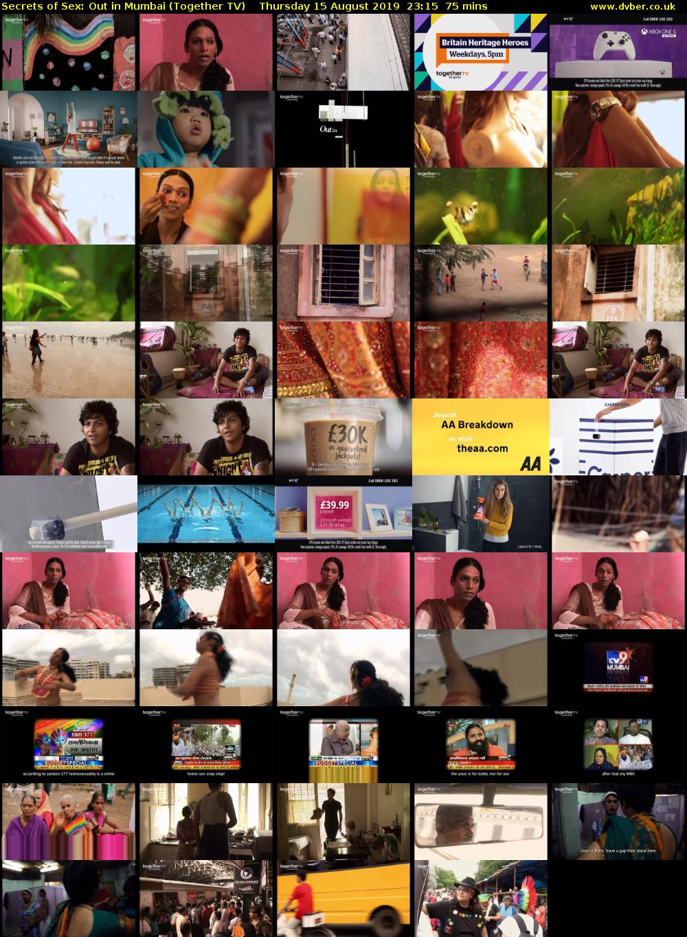 Secrets of Sex: Out in Mumbai (Together TV) Thursday 15 August 2019 23:15 - 00:30
