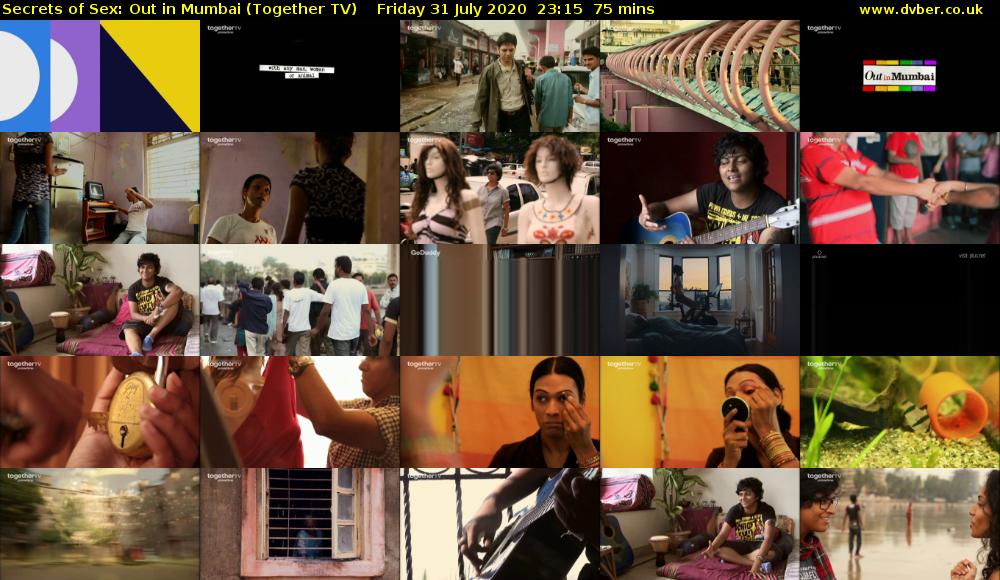 Secrets of Sex: Out in Mumbai (Together TV) Friday 31 July 2020 23:15 - 00:30