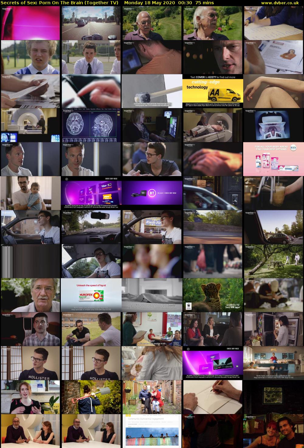 Secrets of Sex: Porn On The Brain (Together TV) Monday 18 May 2020 00:30 - 01:45