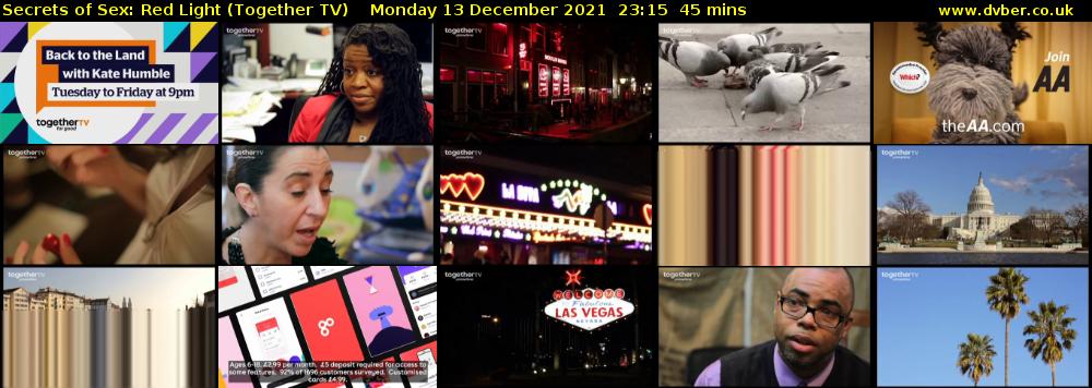 Secrets of Sex: Red Light (Together TV) Monday 13 December 2021 23:15 - 00:00