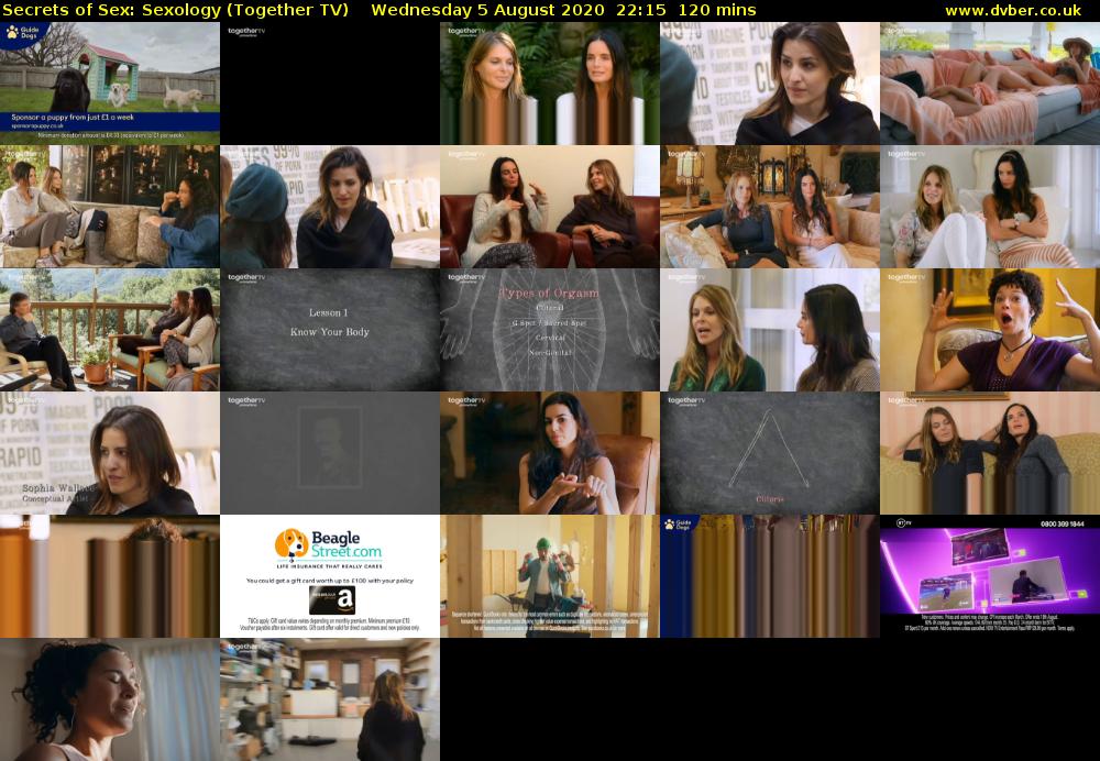 Secrets of Sex: Sexology (Together TV) Wednesday 5 August 2020 22:15 - 00:15