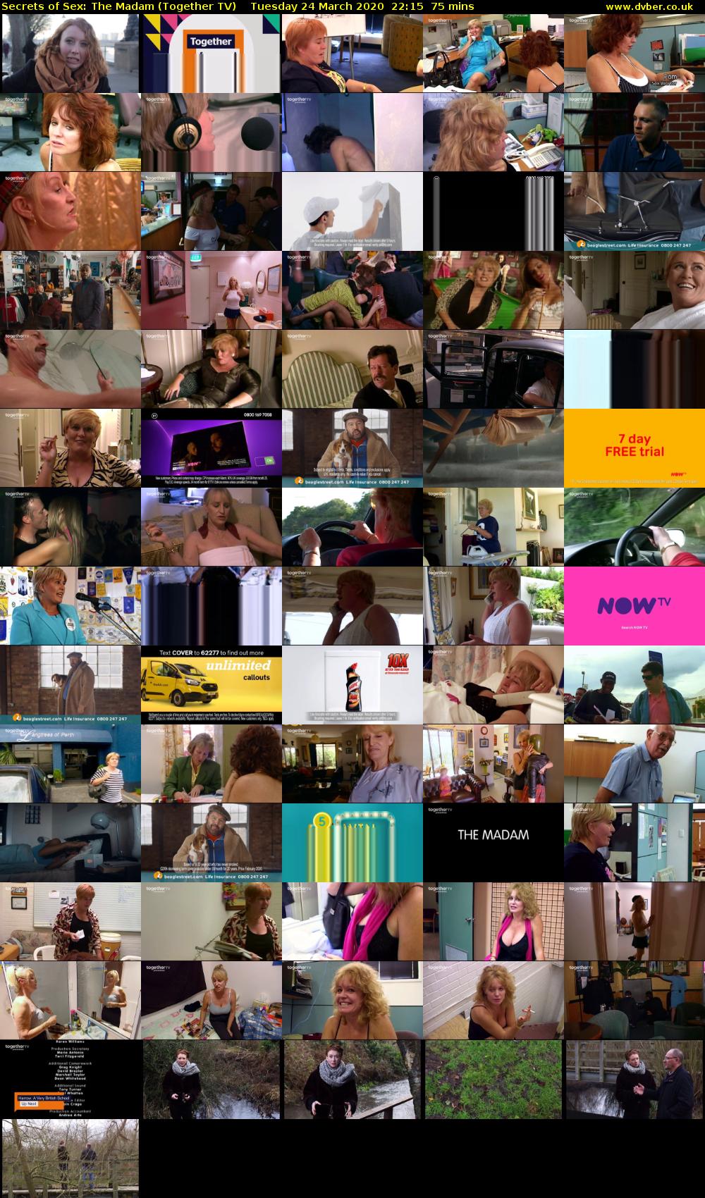 Secrets of Sex: The Madam (Together TV) Tuesday 24 March 2020 22:15 - 23:30