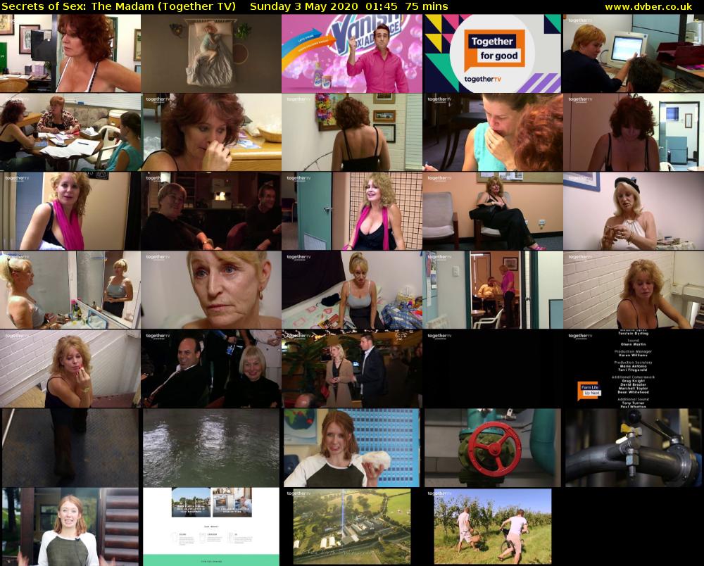 Secrets of Sex: The Madam (Together TV) Sunday 3 May 2020 01:45 - 03:00