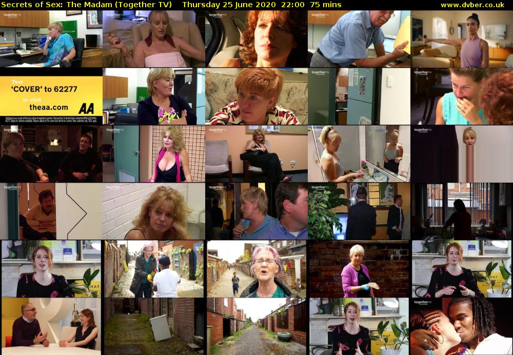 Secrets of Sex: The Madam (Together TV) Thursday 25 June 2020 22:00 - 23:15