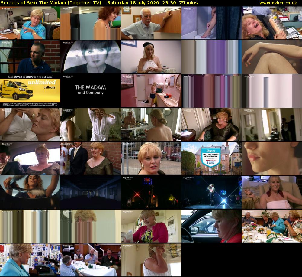 Secrets of Sex: The Madam (Together TV) Saturday 18 July 2020 23:30 - 00:45