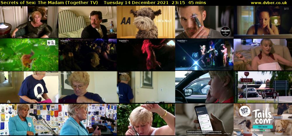 Secrets of Sex: The Madam (Together TV) Tuesday 14 December 2021 23:15 - 00:00