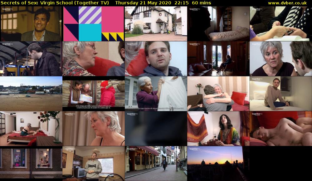 Secrets of Sex: Virgin School (Together TV) Thursday 21 May 2020 22:15 - 23:15
