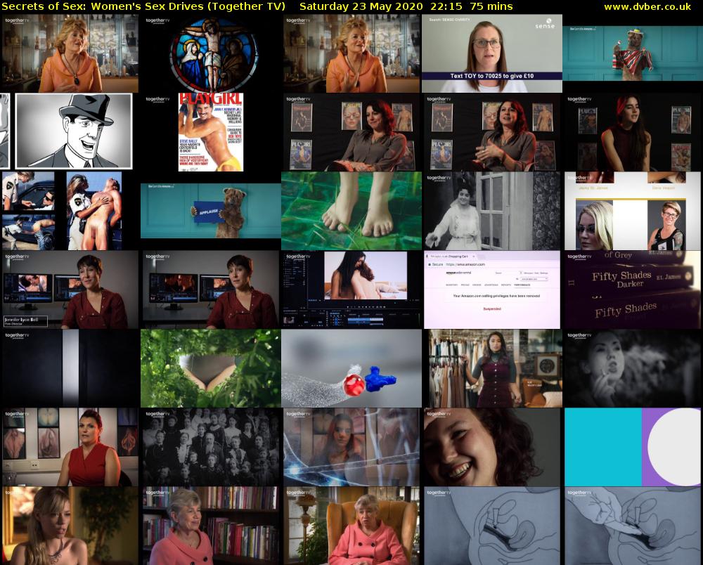 Secrets of Sex: Women's Sex Drives (Together TV) Saturday 23 May 2020 22:15 - 23:30