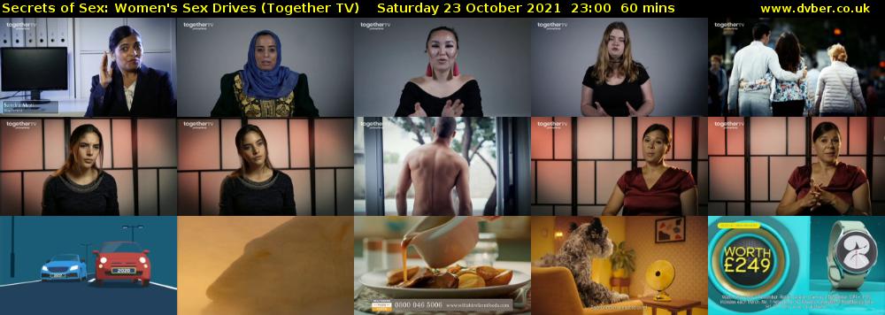 Secrets of Sex: Women's Sex Drives (Together TV) Saturday 23 October 2021 23:00 - 00:00