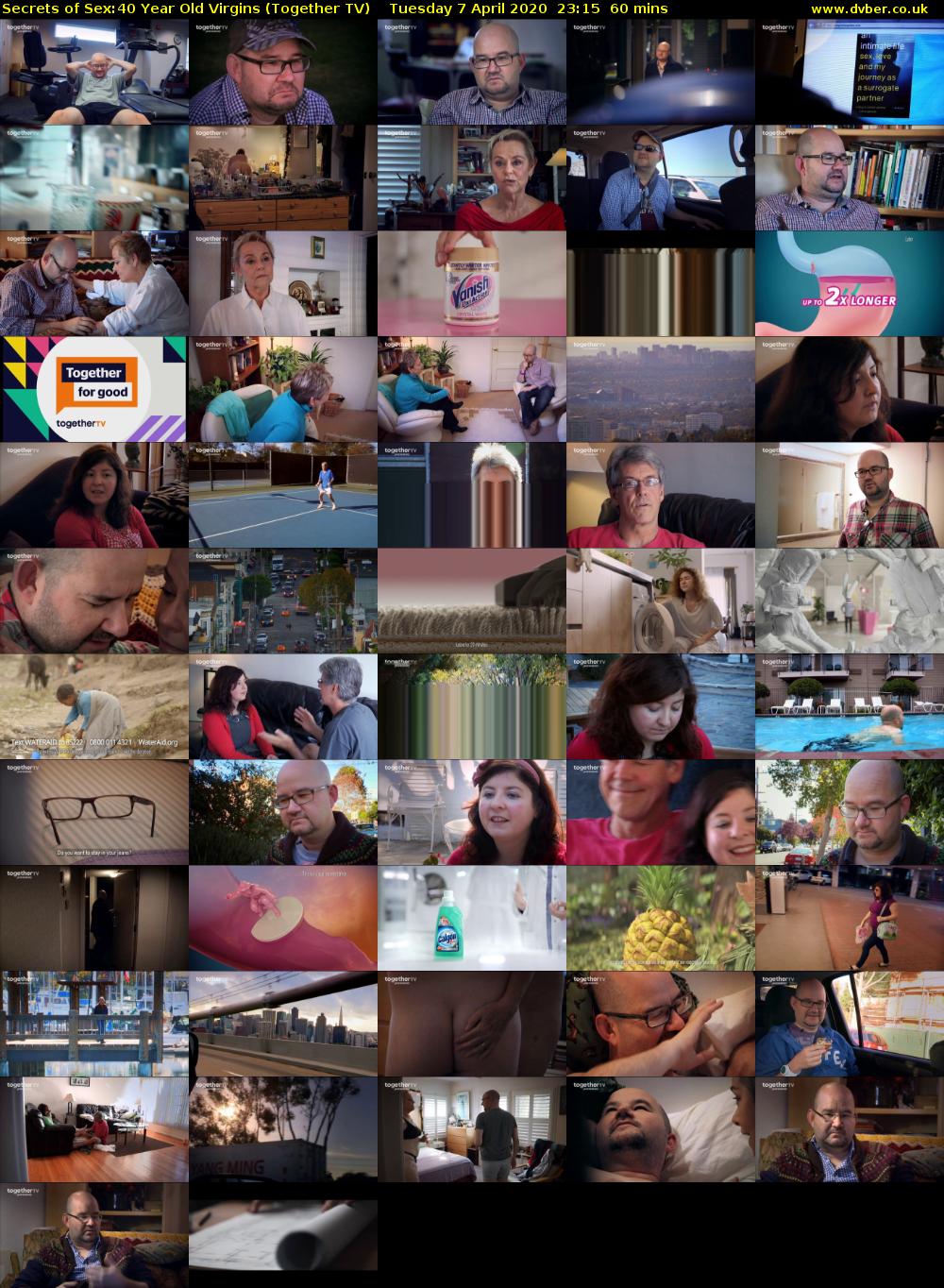 Secrets of Sex:40 Year Old Virgins (Together TV) Tuesday 7 April 2020 23:15 - 00:15
