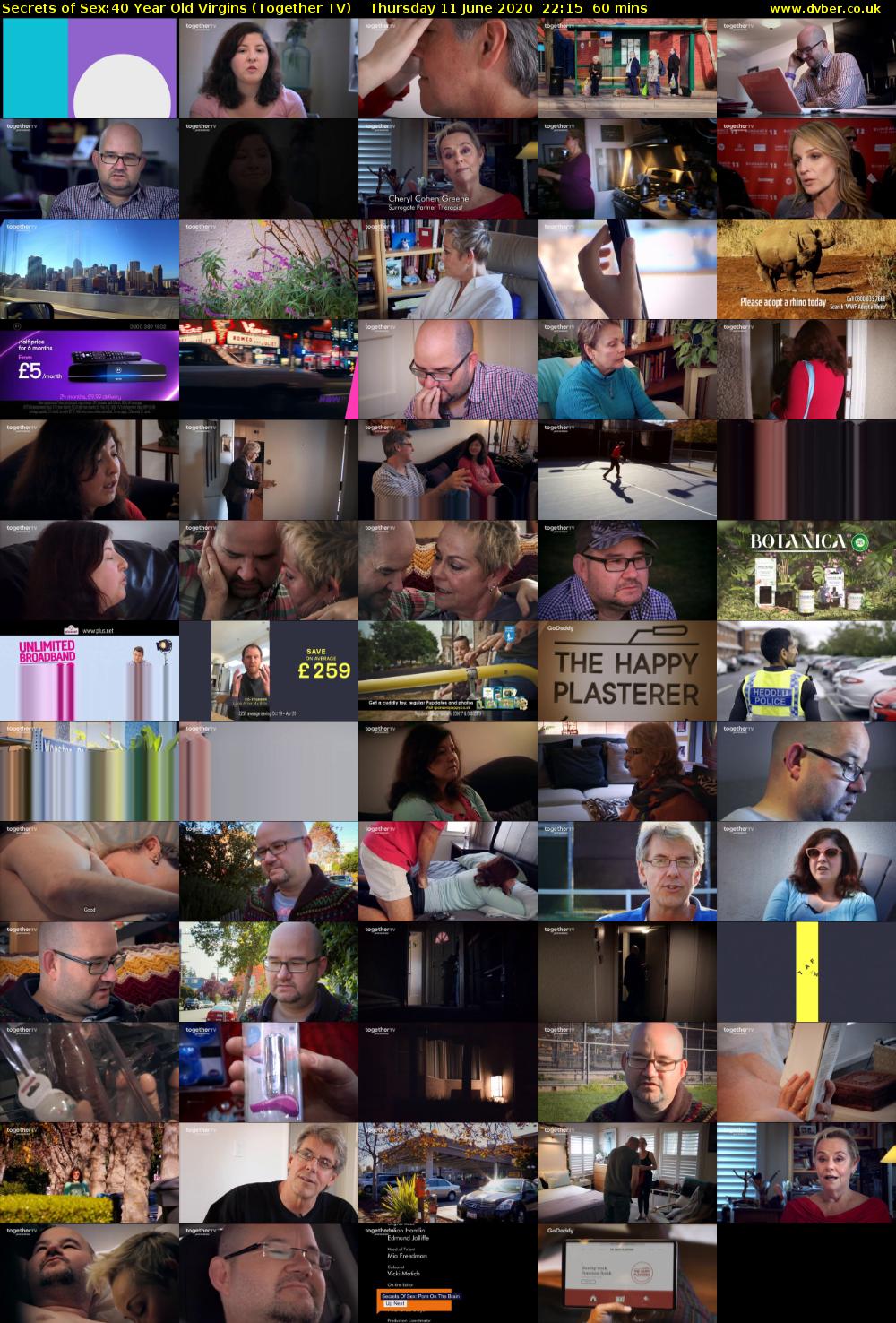 Secrets of Sex:40 Year Old Virgins (Together TV) Thursday 11 June 2020 22:15 - 23:15