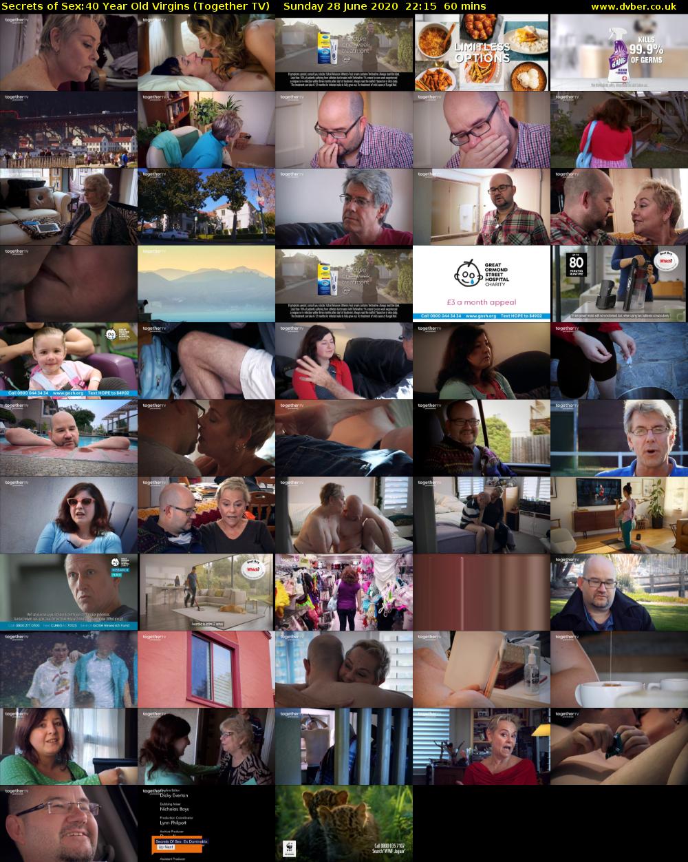 Secrets of Sex:40 Year Old Virgins (Together TV) Sunday 28 June 2020 22:15 - 23:15