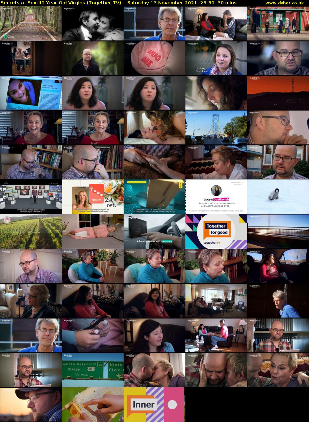 Secrets of Sex:40 Year Old Virgins (Together TV) Saturday 13 November 2021 23:30 - 00:00