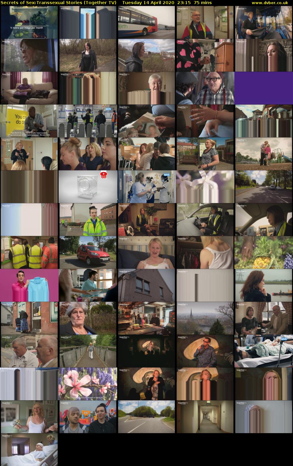 Secrets of Sex:Transsexual Stories (Together TV) Tuesday 14 April 2020 23:15 - 00:30
