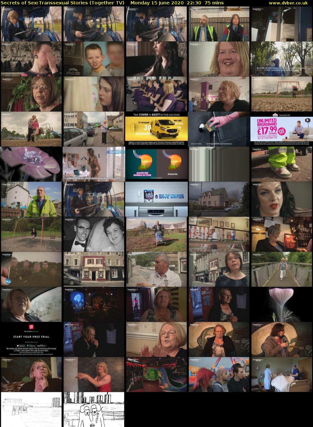 Secrets of Sex:Transsexual Stories (Together TV) Monday 15 June 2020 22:30 - 23:45
