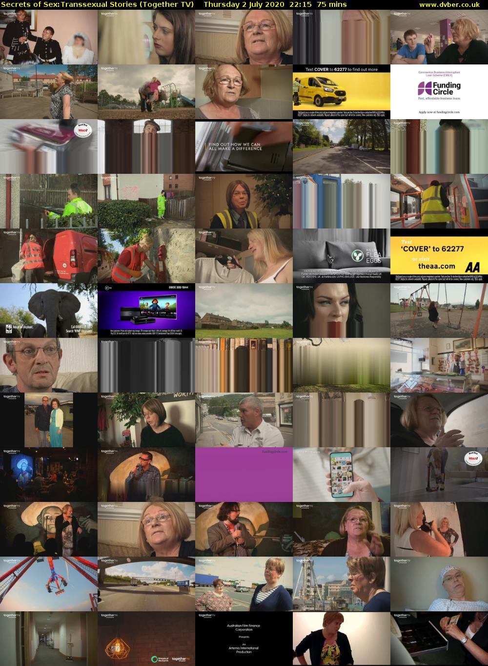 Secrets of Sex:Transsexual Stories (Together TV) Thursday 2 July 2020 22:15 - 23:30