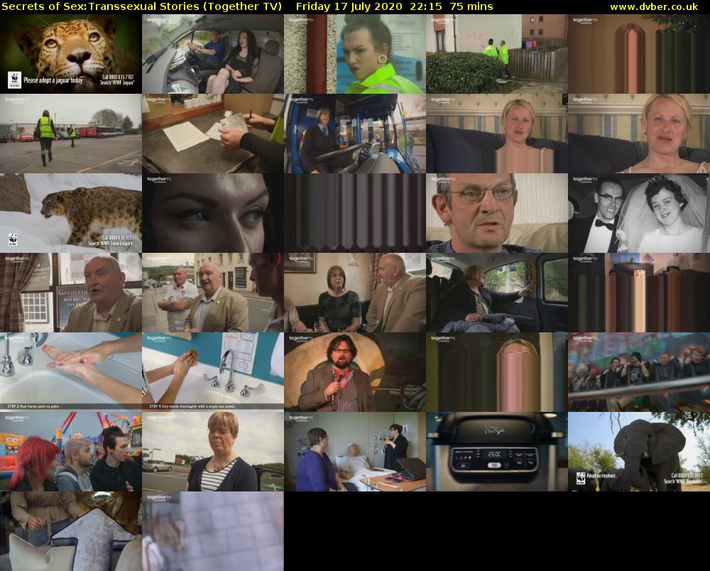 Secrets of Sex:Transsexual Stories (Together TV) Friday 17 July 2020 22:15 - 23:30