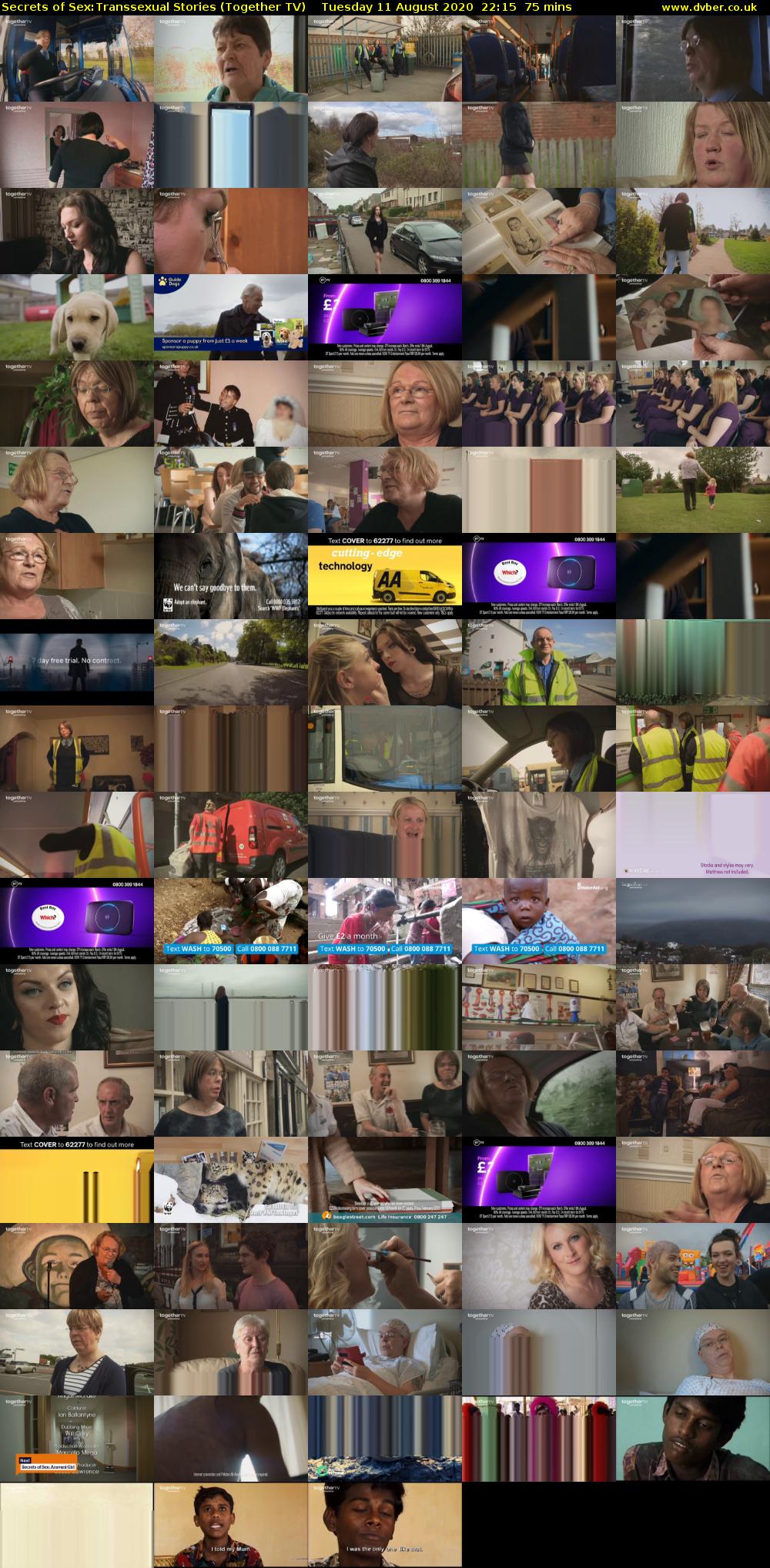 Secrets of Sex:Transsexual Stories (Together TV) Tuesday 11 August 2020 22:15 - 23:30