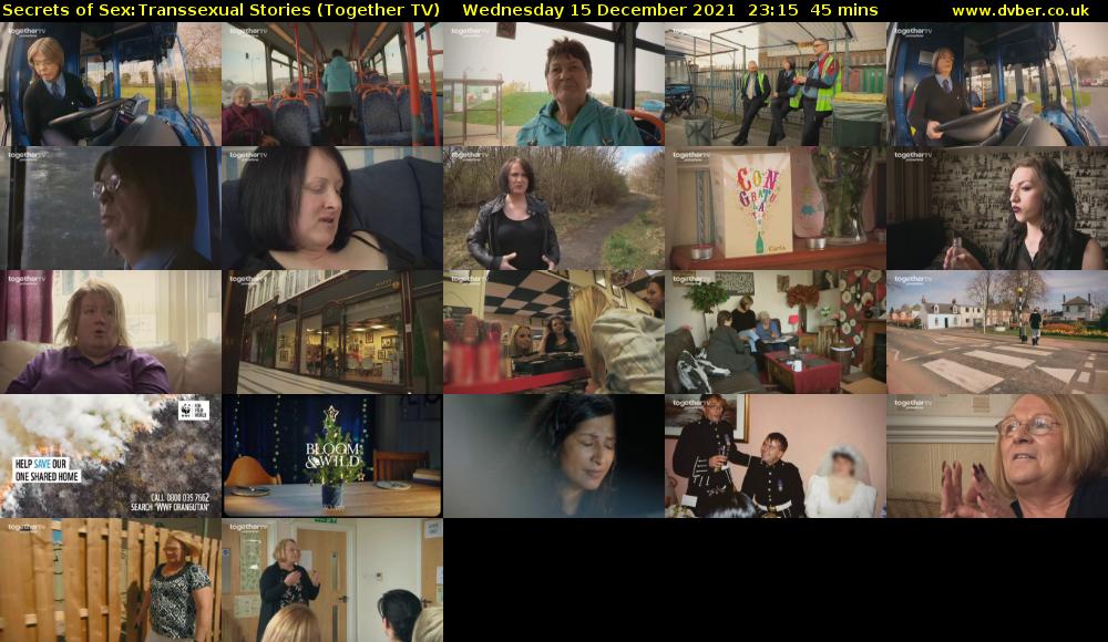 Secrets of Sex:Transsexual Stories (Together TV) Wednesday 15 December 2021 23:15 - 00:00