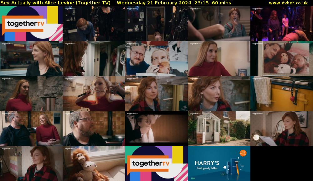 Sex Actually with Alice Levine (Together TV) Wednesday 21 February 2024 23:15 - 00:15
