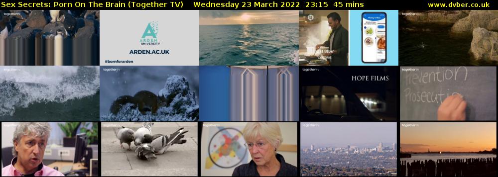 Sex Secrets: Porn On The Brain (Together TV) Wednesday 23 March 2022 23:15 - 00:00